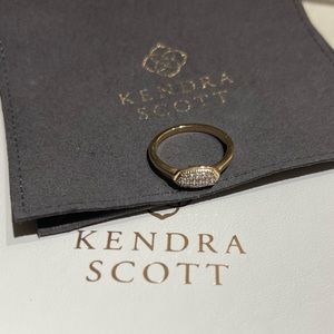 Kendra Scott 14K Yellow Gold Diamond Oval Isa Ring size 7 Authentic EUC $750